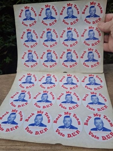 24 X Vintage Ian Paisley Campaign Stickers