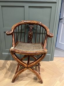 Indonesian wooden and rattan chair