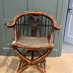Indonesian wooden and rattan chair