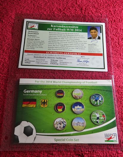 Germany Special euro coins set World football champions 2014