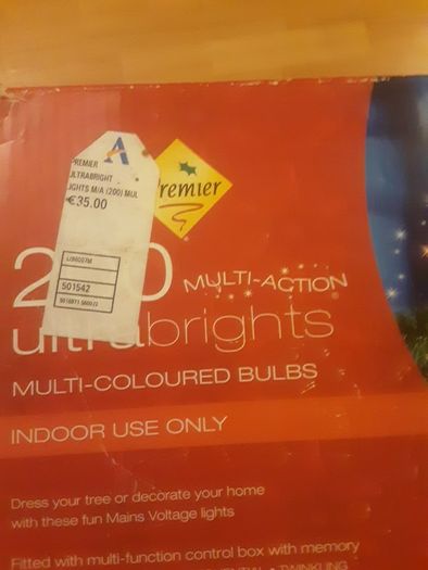 Christmas Lights .. 200 Multicolor Ultra Bright Bulb Lights .. Indoor Use Only .. Heavily Reduced  .. No Offers .. Now at Half of Half Price