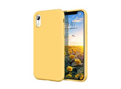 Liquid Silicone Case For iPhone XR Luxury Thin Soft Phone Cover New Yellow - FHT8IPXRLK