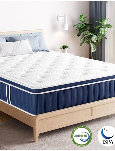 4FT6 Double Mattress, 10.6 Inch Memory Foam Sprung