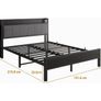 King Size Bed Frame with Storage Wooden Headboard Image 2