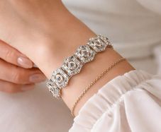 Vintage Art Deco Sterling Silver Marcasite Link Bracelet