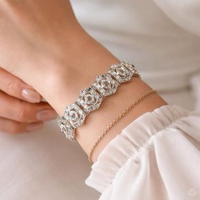 Vintage Art Deco Sterling Silver Marcasite Link Bracelet
