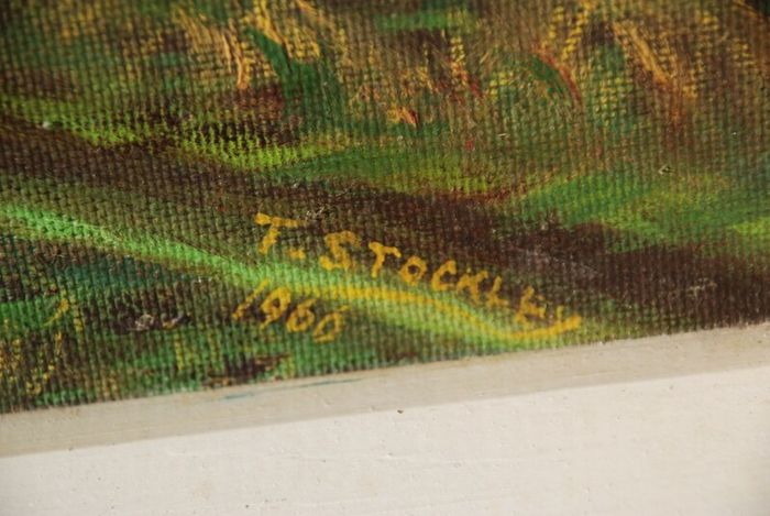Vintage OIL on Board PAINTING of the cliff Dover