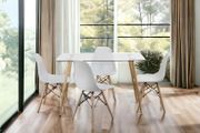 Modern Nordic Dining Set + 4 chairs white