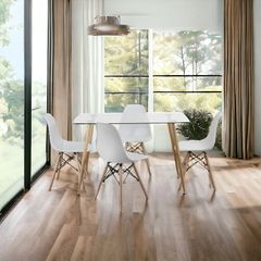 Modern Nordic Dining Set + 4 chairs white