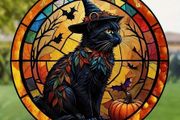 Excellent not only for Halloween - Wizard Cat Ornament - great indoors &amp; outdoors