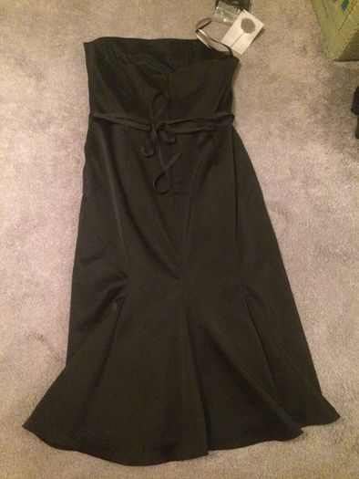 Coast black satin boned dress