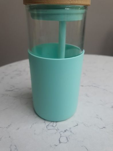 TRONCO Glass Tumbler with Bamboo lid Silicone Sleeve and Straw