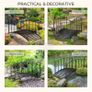 1.2M Metal Decorative Scrollwork Arch Garden Bridge, Black Image 4