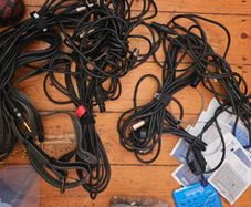 Bundle of Guitar Cables Strings and Musician Accessories