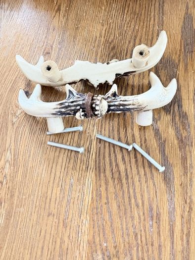 New set of 2 15cm long antler drawer pulls
