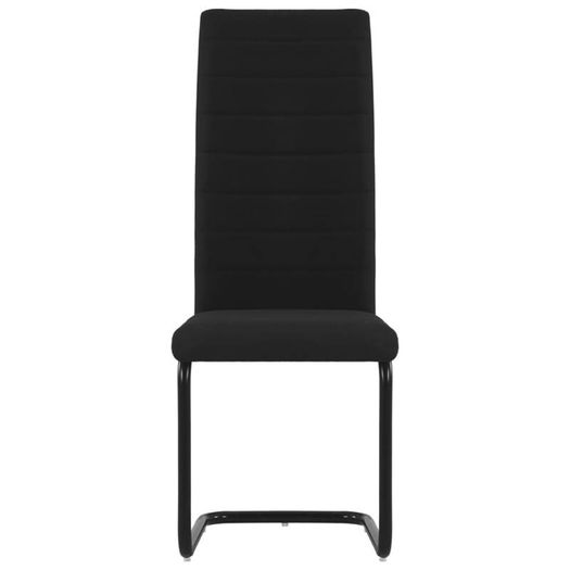 Cantilever Dining Chairs 4 pcs Black Fabric