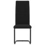 Cantilever Dining Chairs 4 pcs Black Fabric Image 2