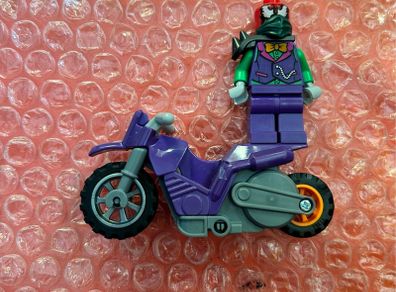 Lego Purple Bike with Joker figure with Carnage head