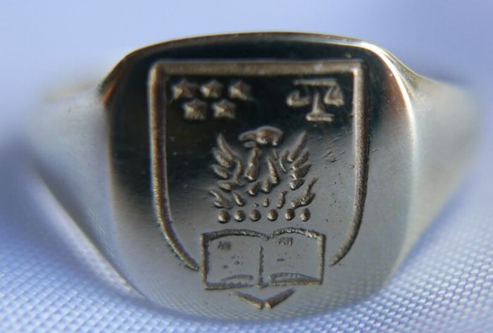 Vintage 9Ct Yellow Gold 375 Men's Clan Signet Crest Ring 2,52g size T