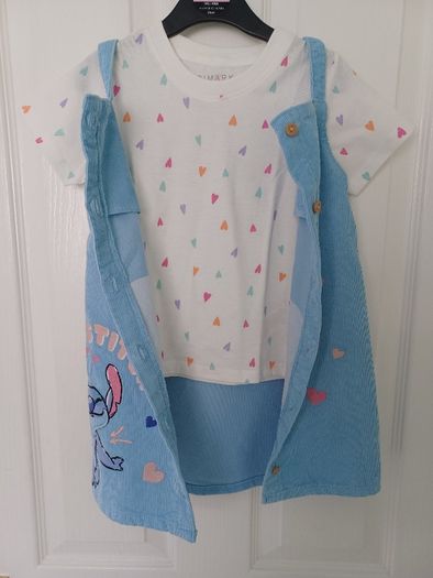 Girls Lilo & Stitch Pinafore and T-shirt Age 2-3