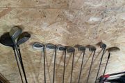 Mainly Mac Gregor golf set w Dunlop putter &amp; 3 drivers