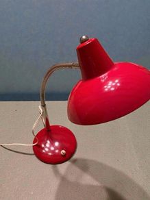 1970s red metal lamp