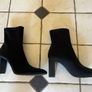Black Elegant Ankle Boots Sz 6 / Eu 39 Satin Pull On Boots.  Jet Black.  Excellent Condition. Image 2
