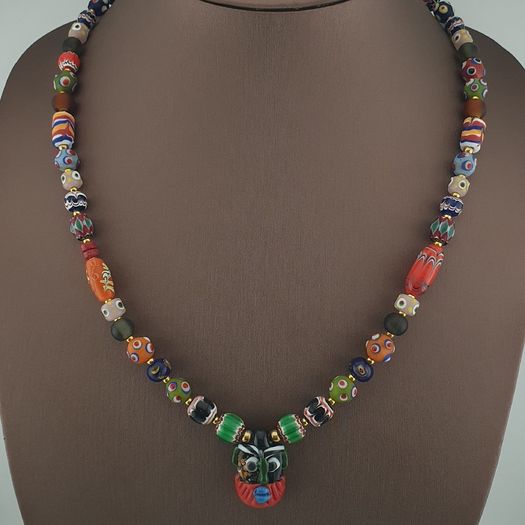 Antique Venetian Style MultiColor Mix Glass Beads Necklace