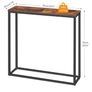 Console Table, Narrow Console Table for Hallway Slim, Hallway Table, Small Sofa Table for Small Spaces, Living Room, Entrance, Bedroom, Industrial, Metal Frame, Rustic Brown Image 3