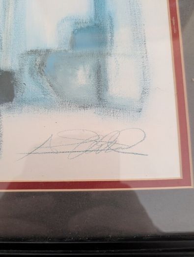 1980/90s Purchased via middle east Two Signed Alfred Gockel Abstract Figurative Artworks  Framed 1980s1990s