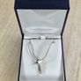 Solid Sterling Silver Snake Chain Necklace with Modernist Cross Pendant 925 Italy Image 9
