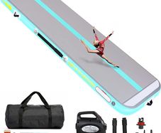 Gymnastics Mat 3M Inflatable Air Track Tumbling Mat 10CM High Air Training Mats with Electric Air Pump for Home Use Gym Yoga Water Fun (FREE POSTAGE)