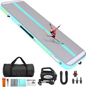 Gymnastics Mat 3M Inflatable Air Track Tumbling Mat 10CM High Air Training Mats with Electric Air Pump for Home Use Gym Yoga Water Fun (FREE POSTAGE)