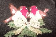 Cath Kidston Christmas jumper robin design gold sequin bow S