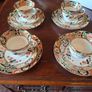 antique English bone china tea cups, saucers  and plates. Image 2