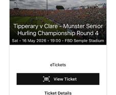 Munster SHC ticket clare vs tipp