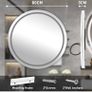 Bluetooth LED Bathroom Wall Mirror with LED Lights - 800mm Round Anti-Fog Vanity Mirror Image 3