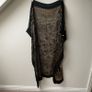 Sheer Silk Floral Scarf Wrap Black & Gold Large Rose Print Shawl / Pareo Image 3