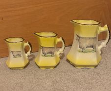 Vintage set of 3 ceramic pitchers/creamers by Ballyporeen Fine Ceramic