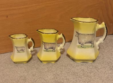 Vintage set of 3 ceramic pitchers/creamers by Ballyporeen Fine Ceramic