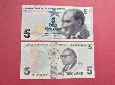 Turkey  5 Lirasi  2017  Pick 222b   ( Uncirculated )