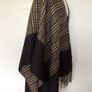 One Size Black & Brown Large Checked Shawl Includes Postage Image 2