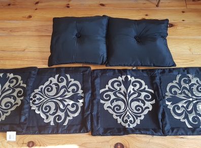 Black and Black  and Gold Cushions