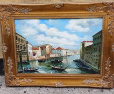 Large Vintage Hardboard Painting