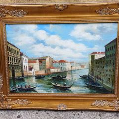 Large Vintage Hardboard Painting