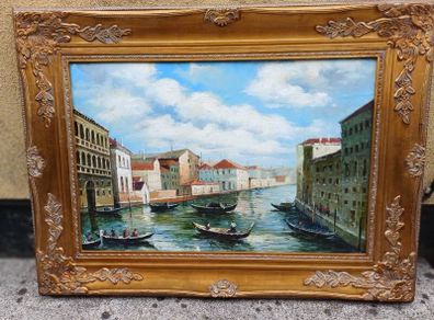 Large Vintage Hardboard Painting