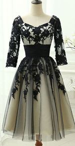 Champagne And Black Lace size 12 Dress _Satin Ribbon Lace up back