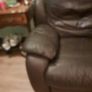 Brown Leather Reclining Armchair Image 4