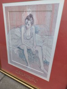 Framed Toulouse Lautrec Dancer Print