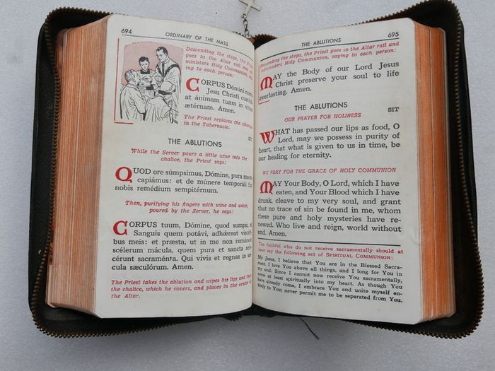 Vintage Saint Joseph Daily Missal Catholic Mass Prayer Book with Leather Cover